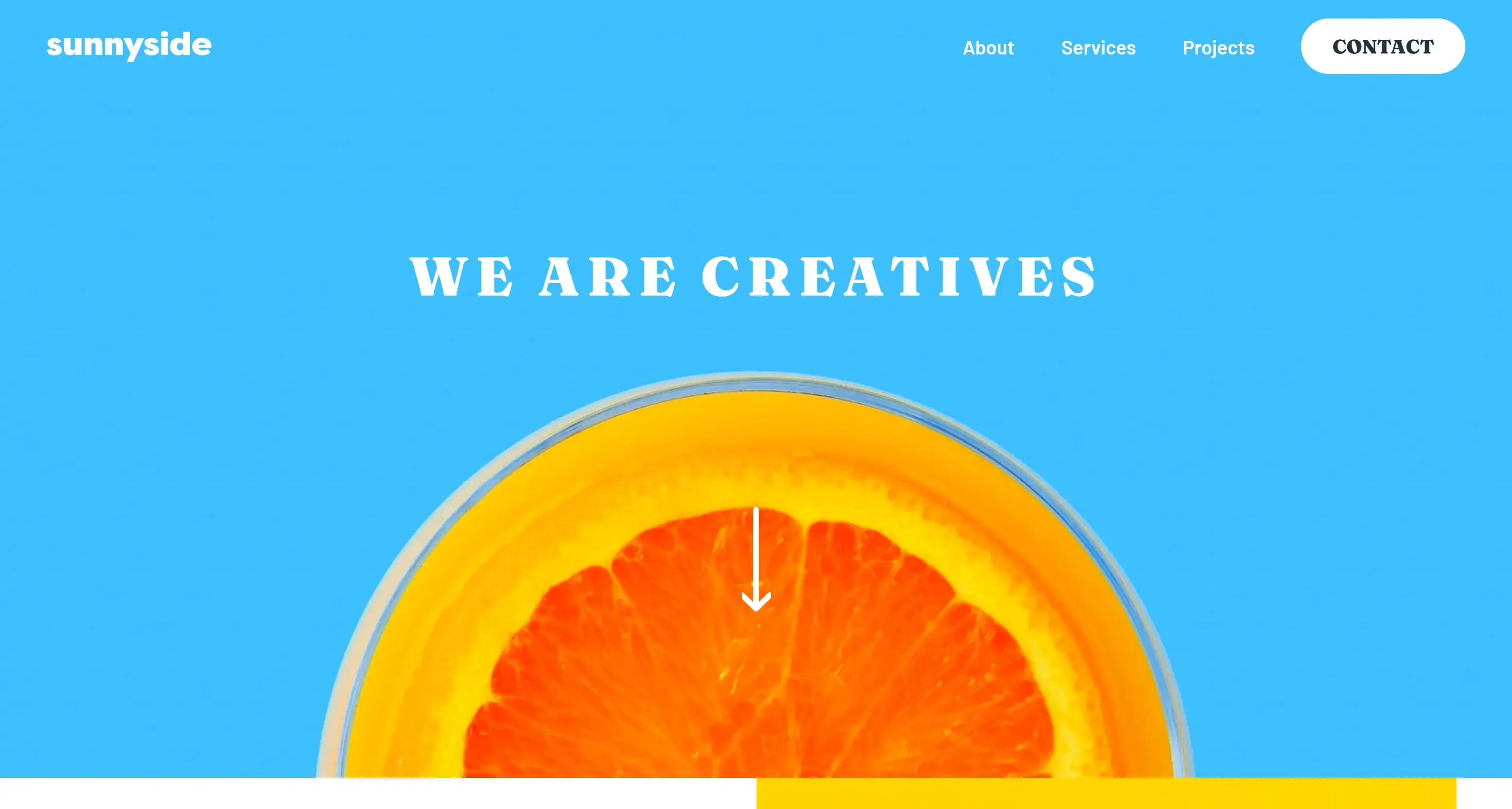 Project image of the Sunnyside landing page