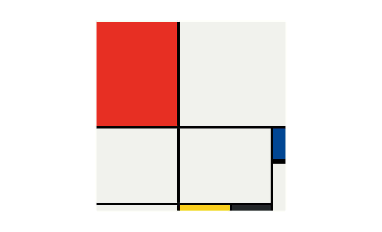 Recreation of a Mondrian art with HTML and CSS