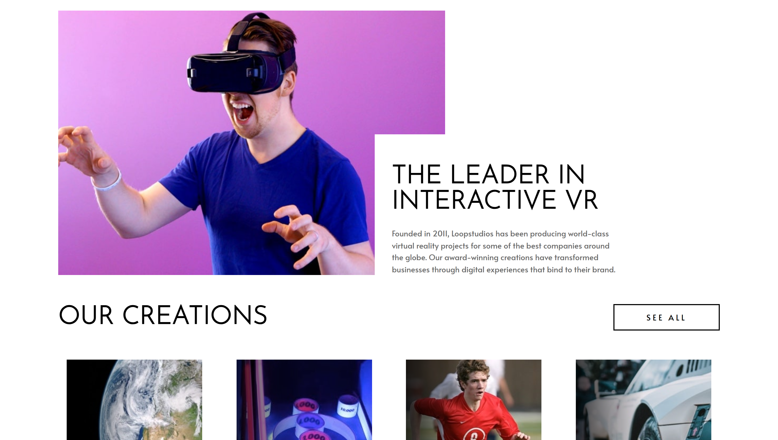 Project image of the Loopstudios landing page